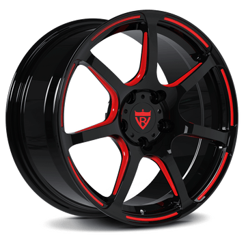 Tesla Model Y custom wheels with 19inch staggered setup, black and red color combo, best custom forged wheels for Tesla Models